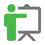 Learning Experience Icon with Man and Board