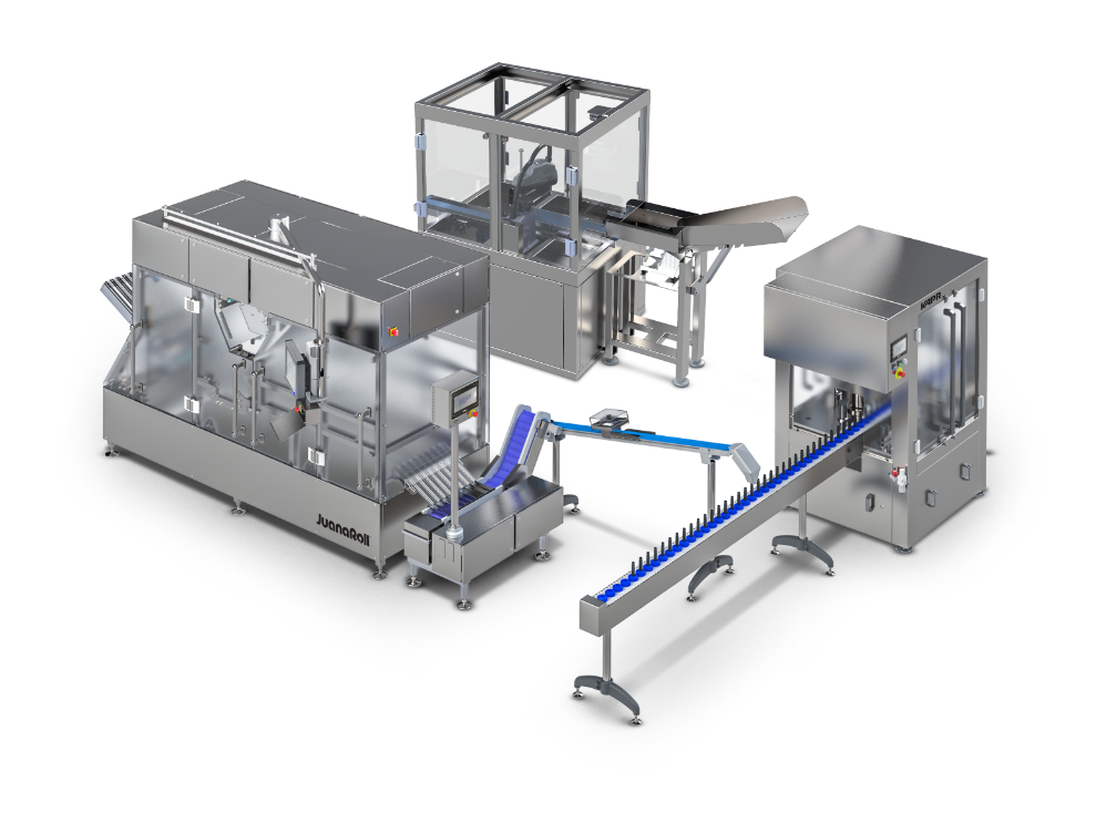 end of line pre roll tray and tube filling machine