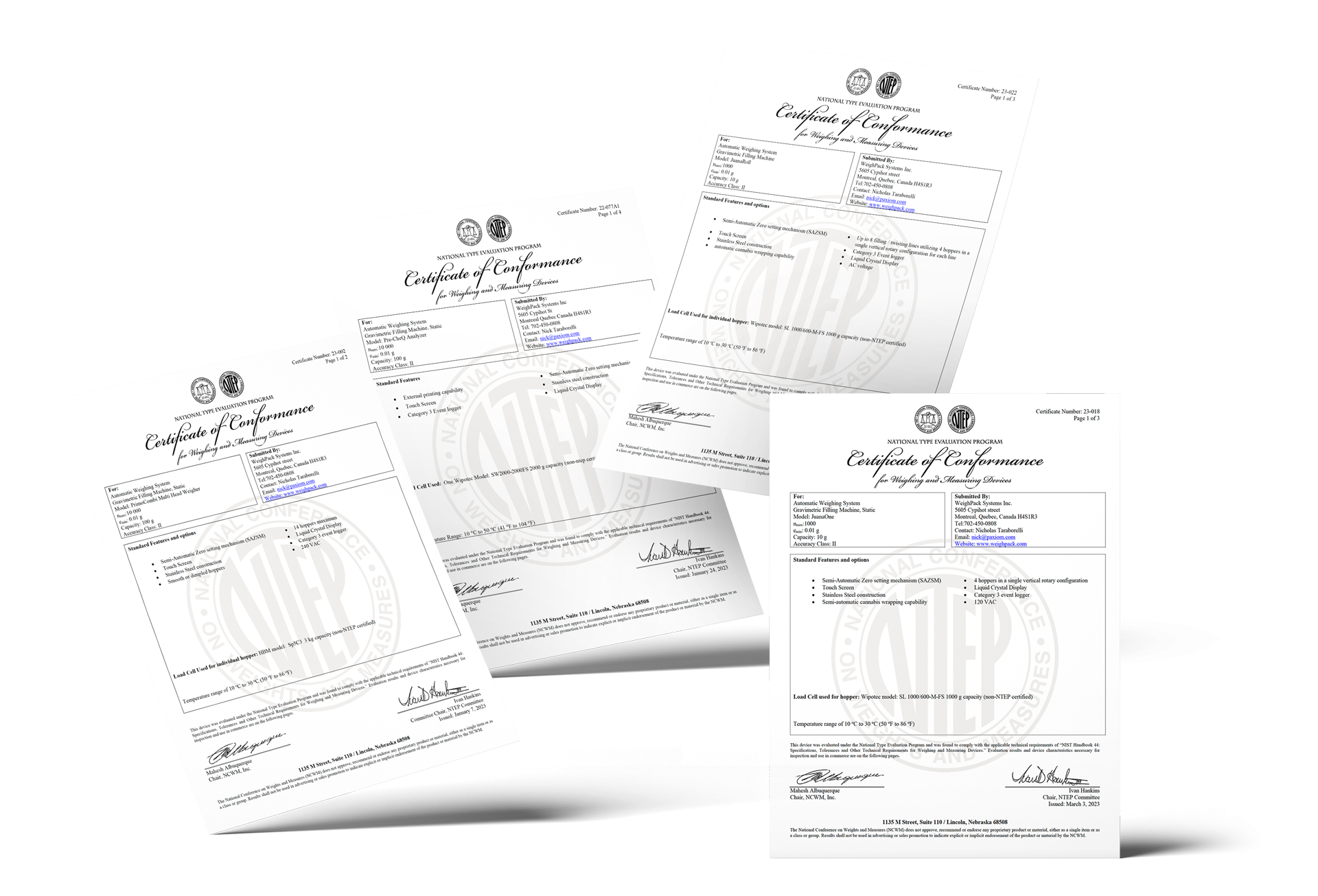 NTEP certificates